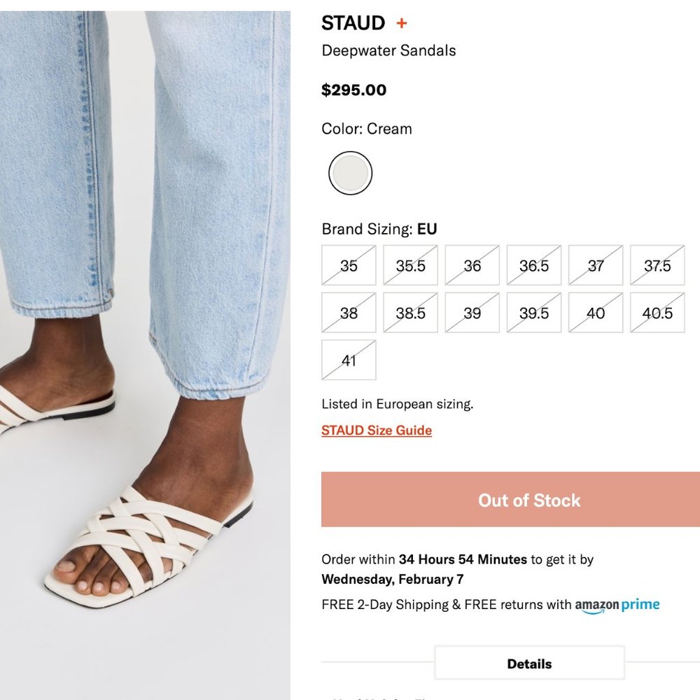 Staud Cream Slippers (sz 38)